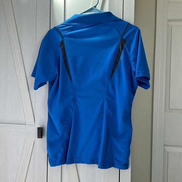 Women's Golf Shirt Royal Blue with Black Size L - Picture 4 of 5
